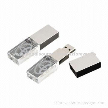 New Arrival Mini Crystal USB Flash Drives, 2-8GB with Customized LED Logos AvailableNew